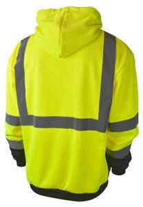 Radians Radwear™ Size XL Polyester Reusable Hooded Sweatshirt in Black and Hi-Viz Green RSJ02B3PGSXL at Pollardwater