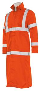 ERB Safety S163 Size L Reusable Plastic Rain Coat in Hi-Viz Orange E62036 at Pollardwater