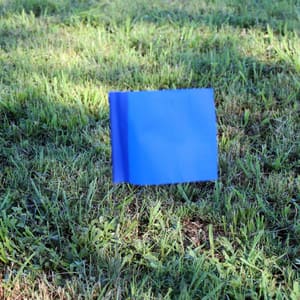 Presco 21 x 4 x 5 in. Plastic and Wire Marking Flag in Blue (Pack of 100) P4521B at Pollardwater