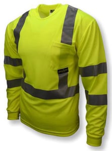 Radians Radwear™ XXXL Size Polyester Birdseye Mesh Long Sleeve T-shirt in Hi-Viz Green RST213PGS3X at Pollardwater