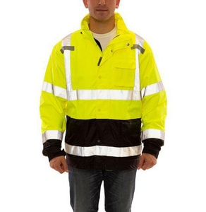 Tingley Icon LTE™ Size XL 70D and 75D Ripstop Polyester Reusable Jacket in Black, Fluorescent Yellow and Green TJ27122XL at Pollardwater