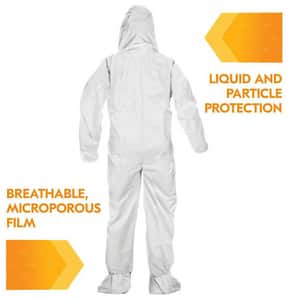 KleenGuard™ A40 Mircoporous Coveralls with Elastic Wrists, Ankles, Hood and Boots LG K44333 at Pollardwater