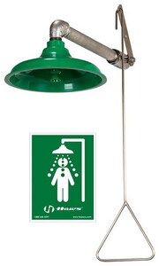 Haws® Axion® Horizontal/Vertical Drench Shower with Plastic Head in Green H8122 at Pollardwater