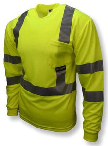 Radians Radwear™ XXXXL Size Polyester Birdseye Mesh Long Sleeve T-shirt in Hi-Viz Green RST213PGS4X at Pollardwater