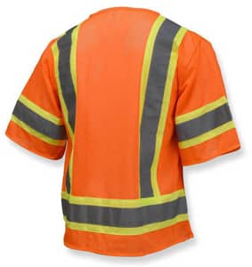 Radians Radwear™ Economy Two Tone Mesh Safety Vest Class 3 Hi-Viz Orange XL RSV223ZOMXL at Pollardwater