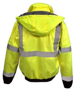 Radians Size 2X Oxford Polyester Reusable Weatherproof Bomber Jacket and Quilted Built-in Liner in Black and Hi-Viz Green RSJ11QB3ZGS2X at Pollardwater