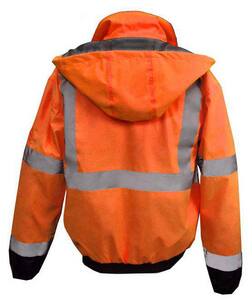 Radians Size 2X Oxford Polyester Reusable Weatherproof Bomber Jacket and Quilted Built-in Liner in Black and Hi-Viz Orange RSJ11QB3ZOS2X at Pollardwater