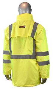 Radians Radwear™ Reflectivz™ XL Size Polyester Rain Jacket in Hi-Viz Green RRW103S1YXL at Pollardwater