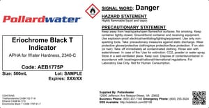 Pollardwater Eriochrome Black T Indicator 500 mL AEB1775P at Pollardwater