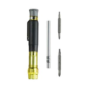 Klein Tools Manual 2 in. Multi-bit, Phillips and Slotted 4-Piece Screwdriver KLE32614 at Pollardwater