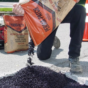 Perma-Patch 60 lb. Asphalt, Cement and Concrete Fine Mix Bag Container Pavement Repair Patch in Black PPP60F at Pollardwater