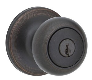 Kwikset Cove Entry Door Knob In Venetian Bronze 400cv 11p Smt