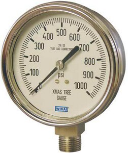 WIKA Bourdon 4 in. 300 psi 1/4 in. MNPT Dry Pressure Gauge Lead Free W9745432 at Pollardwater