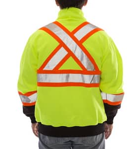 Tingley Job Sight™ Size 2XL Plastic Hooded Sweatshirt in Black, Fluorescent Yellow-Green and Silver TS78122C2X at Pollardwater