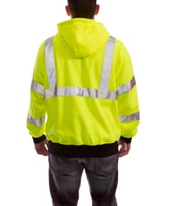 Tingley Job Sight™ Size 2XL Plastic Hooded Sweatshirt in Black, Fluorescent Yellow-Green and Silver TS781222X at Pollardwater