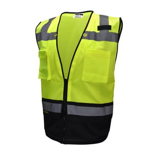 Radians Size L Polyester Mesh Reusable Heavy Duty Surveyor Safety Vest in Hi-Viz Green RSV59B2ZGML at Pollardwater