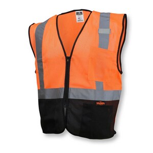 Radians Size 3X Polyester Mesh Reusable Economy Safety Vest in Black and Hi-Viz Orange RSV3B2ZOM3X at Pollardwater