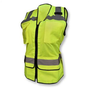 Radians Size L Polyester Mesh Reusable Heavy Duty Surveyor Safety Vest in Hi-Viz Green RSV59W2ZGML at Pollardwater