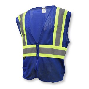 Radians Size L Polyester Mesh Reusable Economy Safety Vest in Blue RSV221ZBLML at Pollardwater