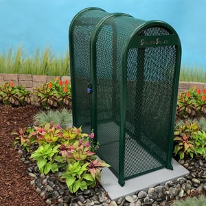 GuardShack™ M Series Iron, Metal, Plastic, Stainless Steel and Steel 48 x 18 x 16 in. Hinged Enclosure with Gate in Forest Green GGSM2G at Pollardwater