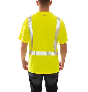 Tingley Job Sight™ Size 3X Plastic Short Sleeve T-Shirt in Black, Fluorescent Yellow-Green and Silver TS741223X at Pollardwater
