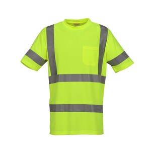 Tingley Job Sight™ T-Shirt and Fluorescent - Yellow-Green Short Plastic Pollardwater in Sleeve Size - S75322.MD Silver M