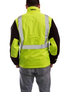 Tingley Phase 2™ Size 4X Fleece and Plastic Jacket in Black, Fluorescent Yellow-Green TJ730224X at Pollardwater