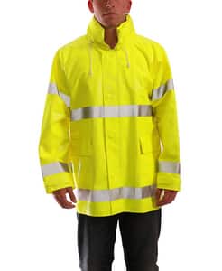 Tingley Comfort-Brite® Size 3XL Plastic Hooded Jacket in Yellow and Green TJ53122XXXL at Pollardwater