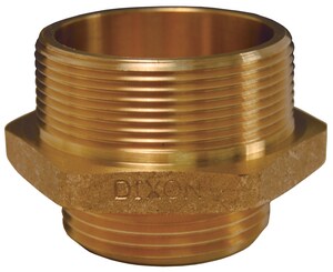 Dixon Valve & Coupling 3 in. NPT x 2-1/2 in. NST Brass Double Male Hex Nipple DDMH3025F at Pollardwater