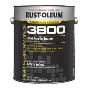 Rust-Oleum® 3800 System Gloss Safety Yellow DTM Acrylic Enamel Paint 1 gal R314409 at Pollardwater