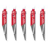 Milwaukee® The Wrecker™ 6 6 TPI WRECKER WITH CARBIDE TEETH SAWZALL BLADE FOR MULTI-MATERIAL 5 PK M48005541 at Pollardwater