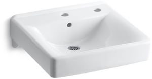 20 in. Wall Mount Rectangular Vitreous China Bathroom Sink in White