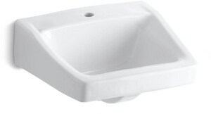 19-1/4 in. Wall Mount Rectangular Vitreous China Bathroom Sink in White