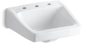 19-1/4 in. Wall Mount Rectangular Vitreous China Bathroom Sink in White