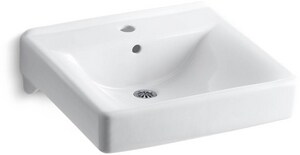 20 in. Wall Mount Rectangular Vitreous China Bathroom Sink in White