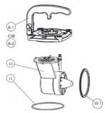Zenner FHZ Part 10-5 - Measuring Element Assembly with Flat Cover Plate Single Handle Barrel Lock Style ZFHZ03BMEA at Pollardwater