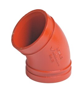 5 in. Grooved Painted 45 Degree Ductile Iron Elbow