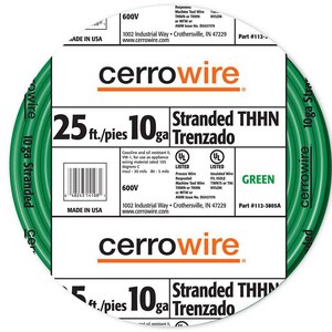 10 ga Thin Stranded Copper Wire in Green
