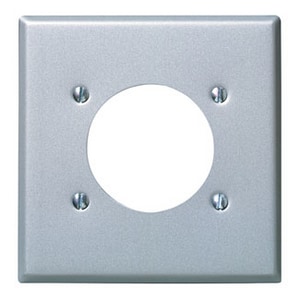 2-Gang Flush Mount 2.15 Inch Dia. Device Receptacle Wallplate Standard Size in Steel