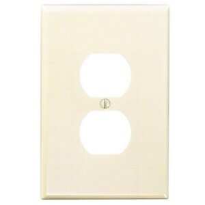 1-Gang Oversized Hard Plastic Duplex Receptacle in Ivory