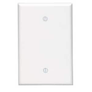 1-Gang Oversized Hard Plastic Blank Plate in Ivory