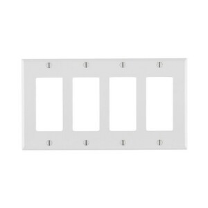4-Gang 4-Device Wall Plate in White