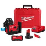 Milwaukee® M12™ M12 GREEN 360 3-PLANE LASER W/AUTOMATIC ALIGNMENT & RECEIVER M364221 at Pollardwater