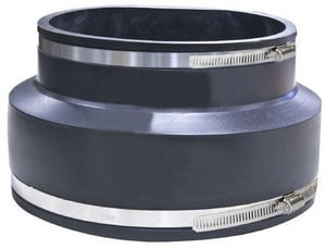 10 x 8 in. Clamp Reducing Plastic Coupling with Stainless Steel Band