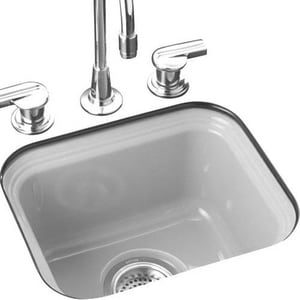 15 x 12-3/8 in. Undermount Cast Iron Bar Sink in White