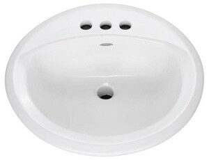 19-1/8 in. Drop-in Round Vitreous China Bathroom Sink in White