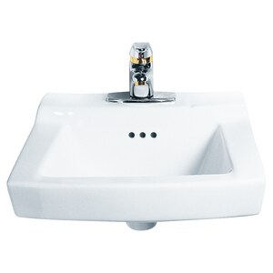 20 in. Wall Mount Rectangular Vitreous China Bathroom Sink in White