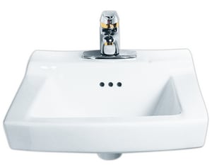 20 in. Wall Mount Rectangular Vitreous China Bathroom Sink in White