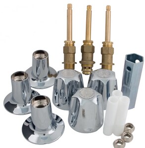 3-Handle Rebuild Kit with Metal Knobs in Polished Chrome