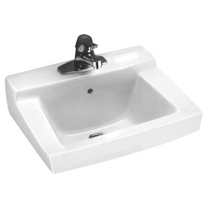 18-1/2 in. Wall Mount Rectangular Vitreous China Bathroom Sink in White